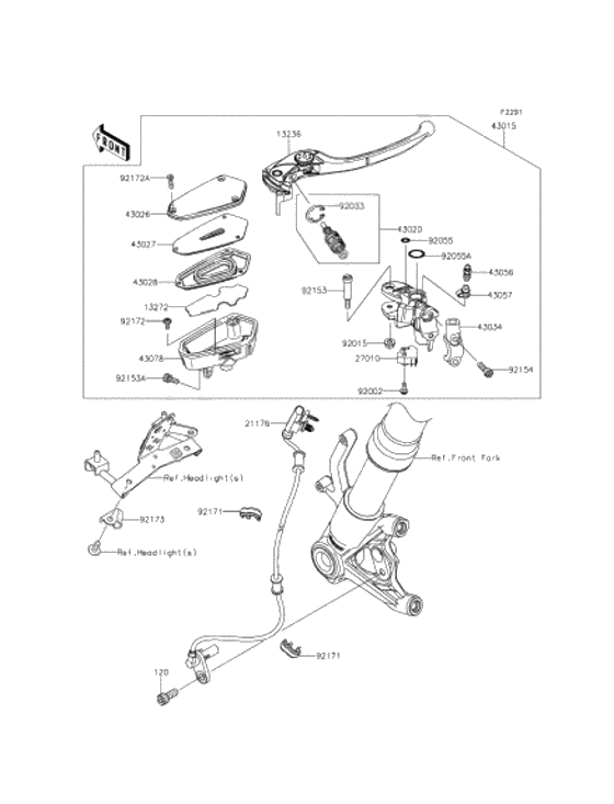 Front master cylinder