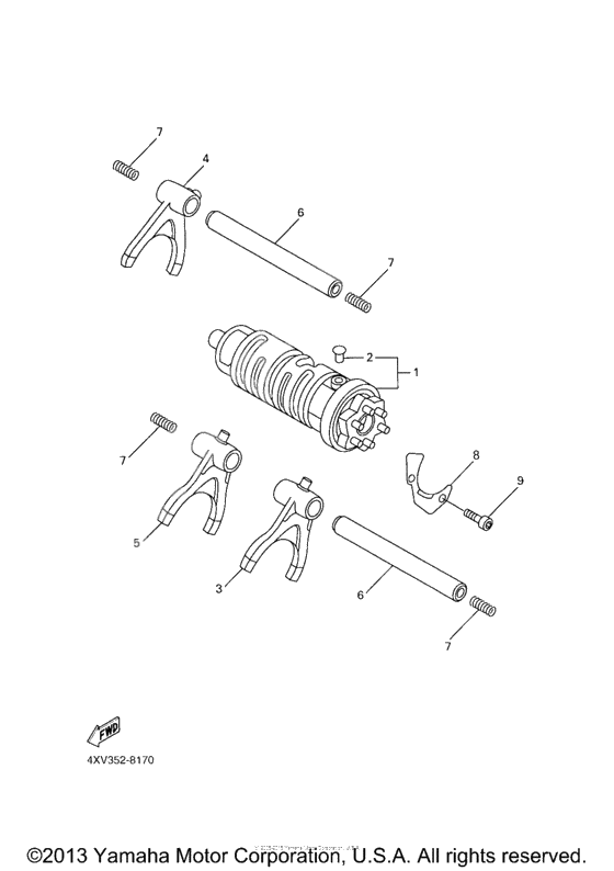 Shift cam fork