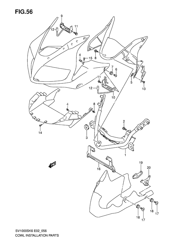 Cowling installation parts              

                  Sv1000s/s1/s2