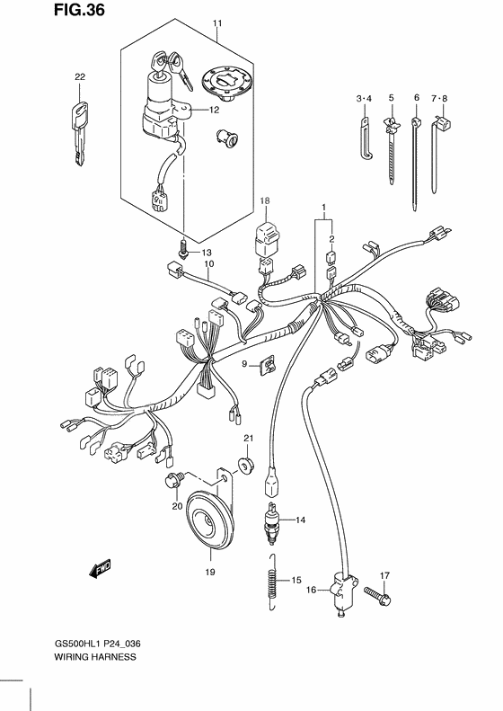 Wiring harness              

                  Gs500fh