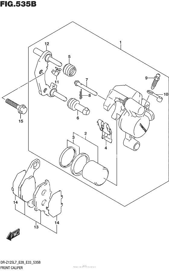 Передний тормозной суппорт (Dr-Z125L E33)