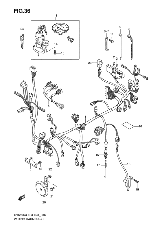 Wiring harness              

                  Sv650k3/k4