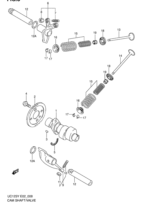 Cam shaft/valve