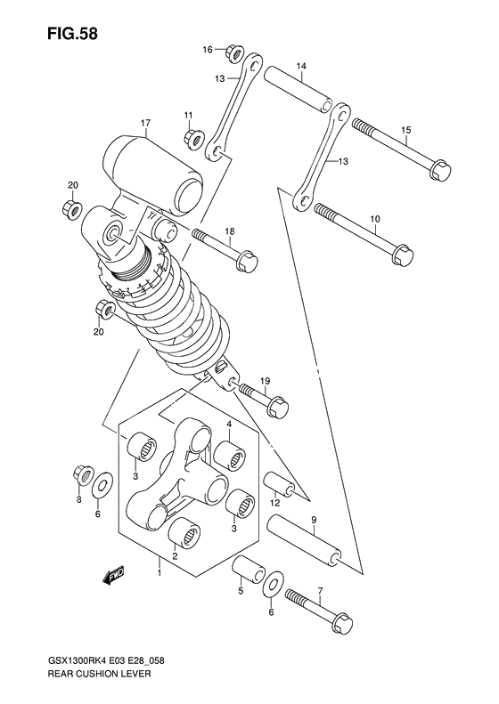 Rear cushion lever