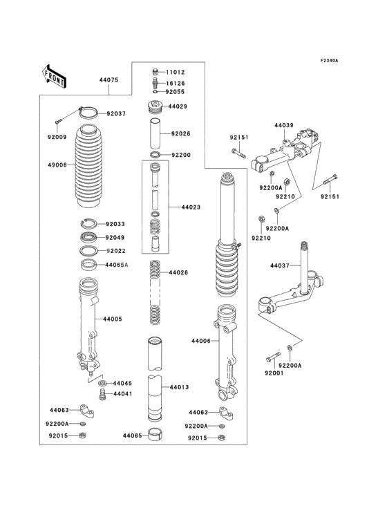 Front fork(p21/p22/p24)