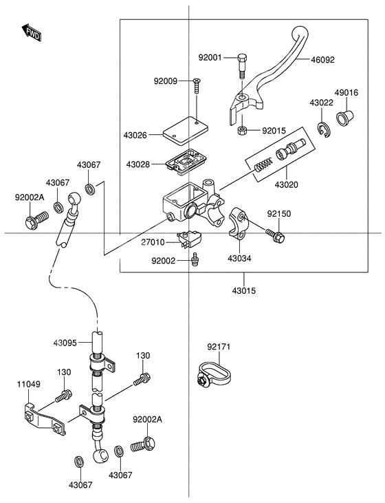 Front master cylinder