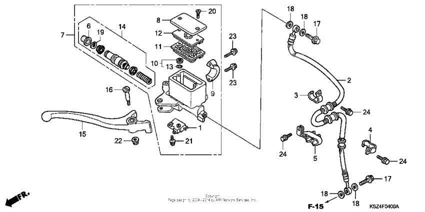 Front brake master cylinder