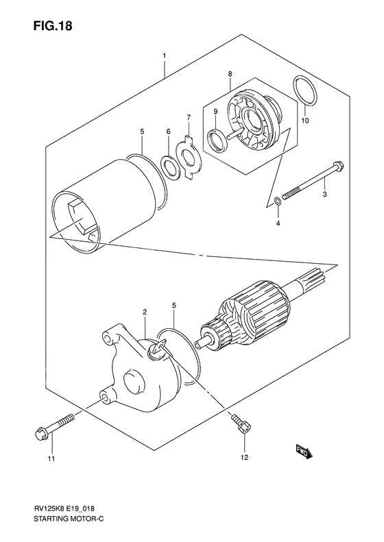 Starting motor