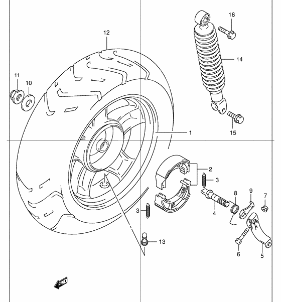 Rear wheel complete assy