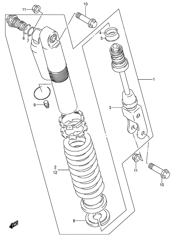 Rear shock absorber              

                  Type k1