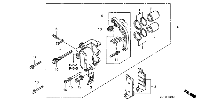 Rear brake caliper