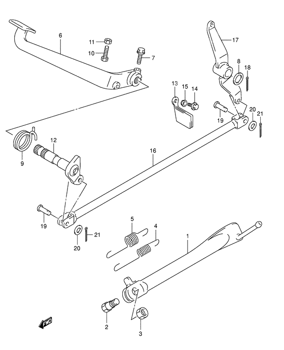 Stand - rear brake