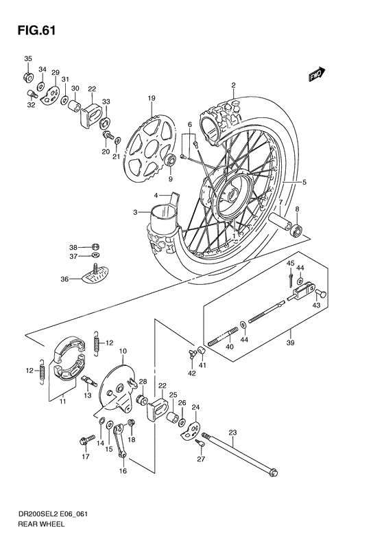 Rear wheel complete assy