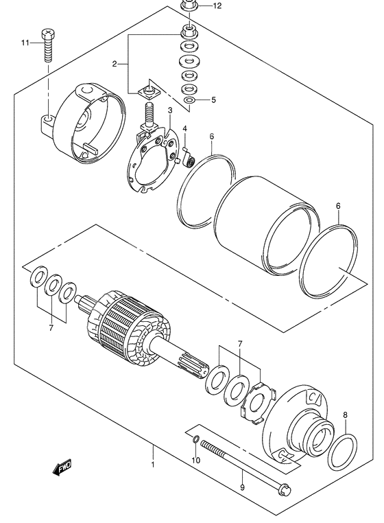 Starting motor