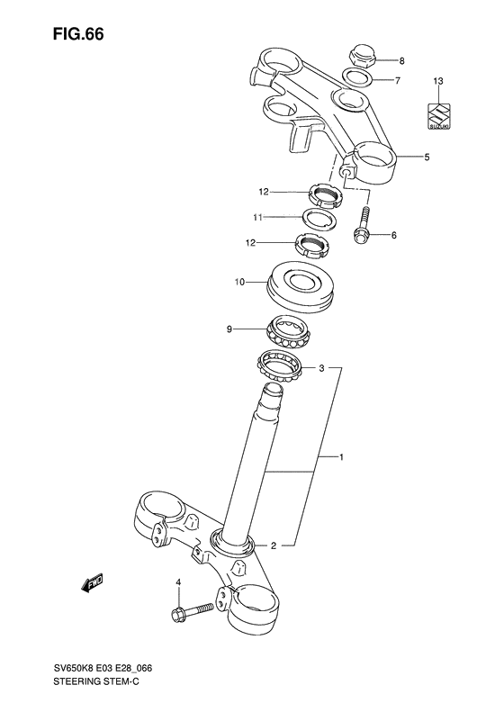 Steering stem              

                  Sv650sk8/sak8/sk9/sak9/sl0/sal0