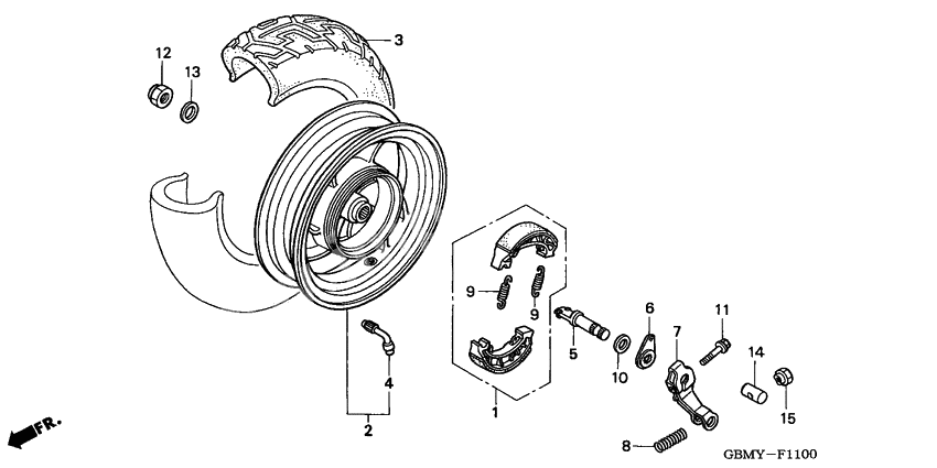 Rear wheel complete assy