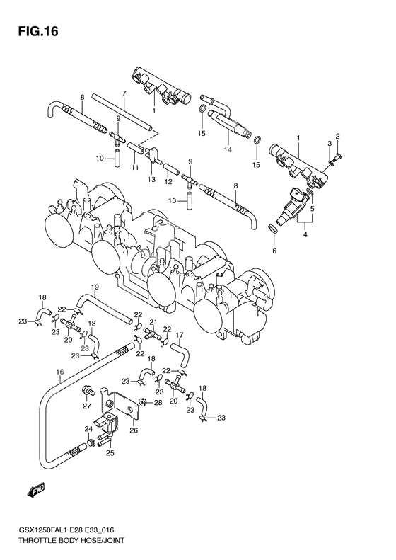 Throttle body hose/joint              

                  Gsx1250fal1 e33