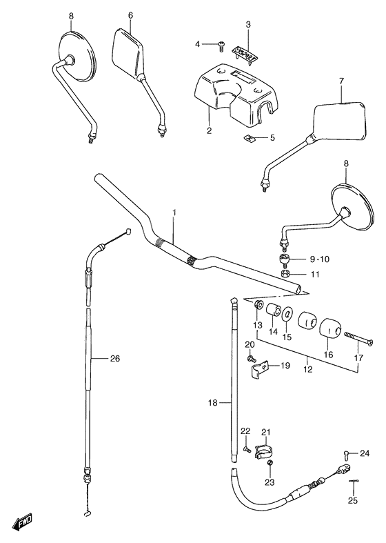 Handlebar - front cable