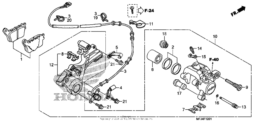 Rear brake caliper (cbr600ra)