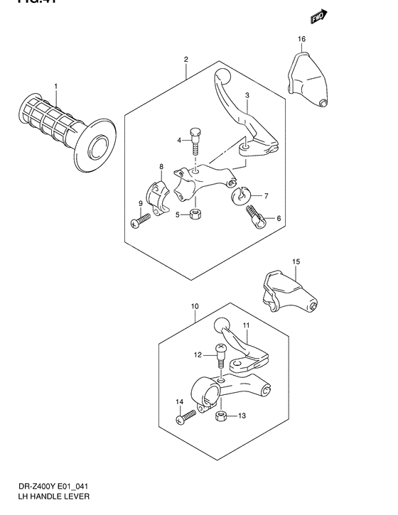 Left handle lever              

                  Dr-z400y/k1/k2/k3/k4 e1