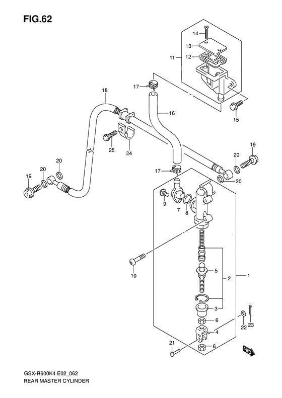 Rear master cylinder