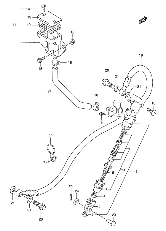 Rear master cylinder