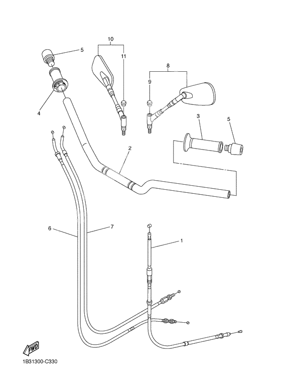 Steering handle & cable