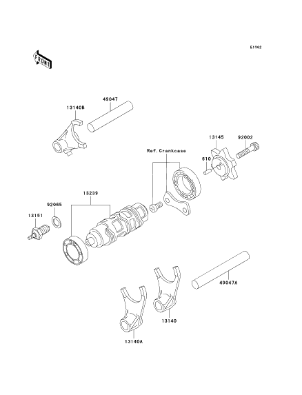 Gear Change Drum/Shift Fork(s)