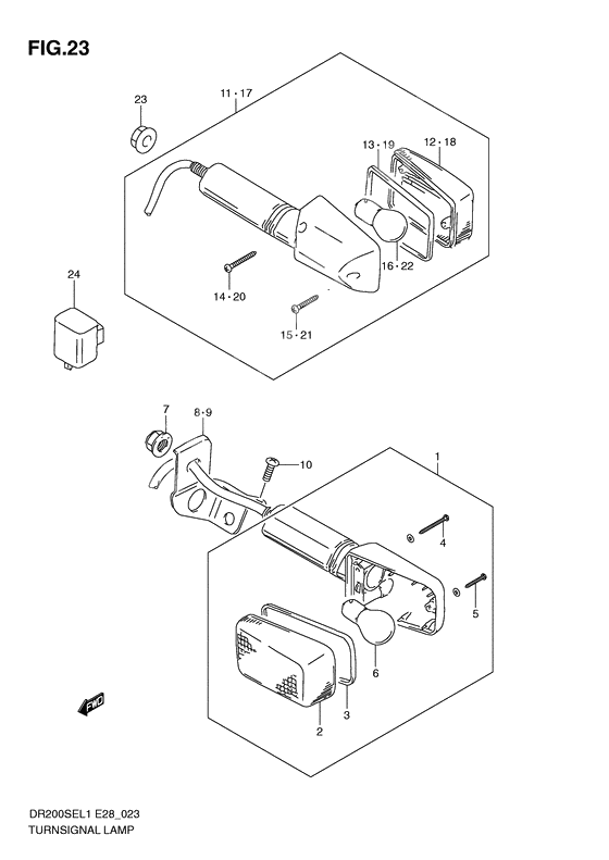 Turnsignal front & rear lamp