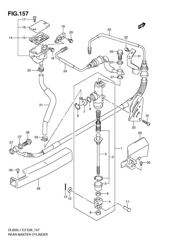 Rear master cylinder              

                  Dl650al1 e3