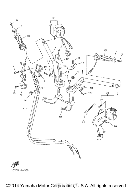 Steering handle cable