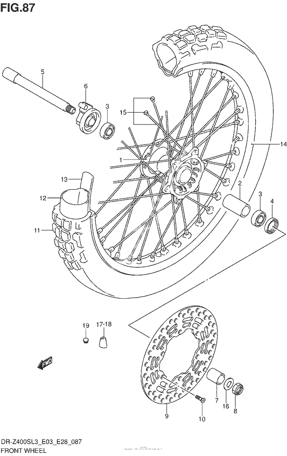 Переднее колесо (Dr-Z400Sl3 E03)