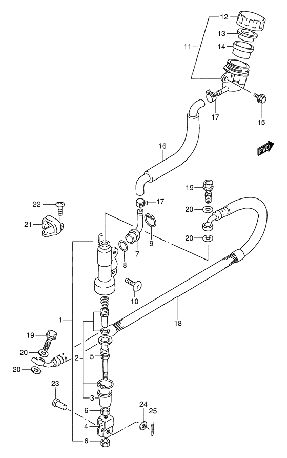 Rear master cylinder