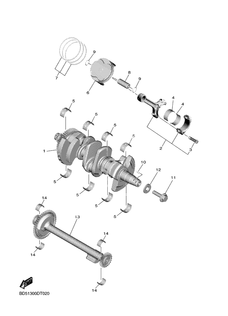 CRANKSHAFT AND PISTON