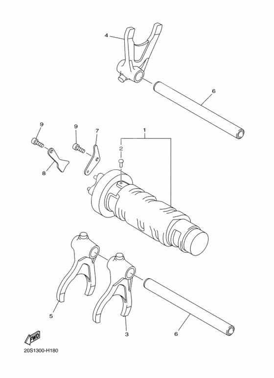 Shift cam & fork