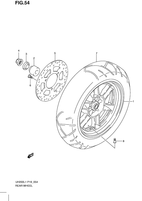 Rear wheel complete assy