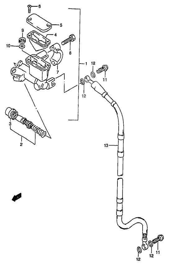 Front master cylinder              

                  Model t/v/w