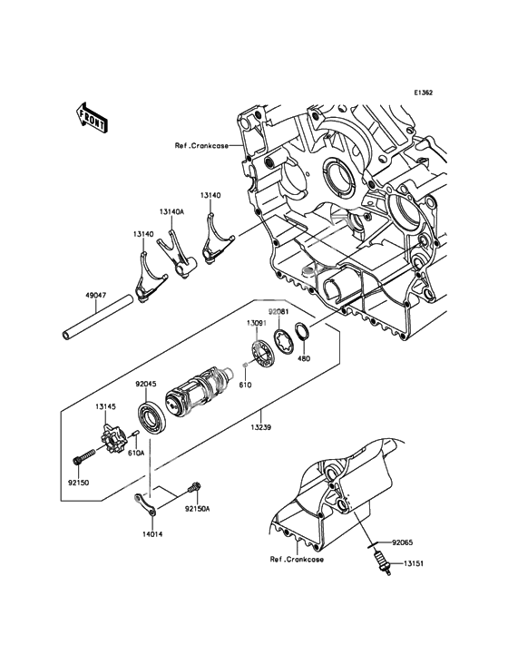 Gear change drum/shift fork(s)