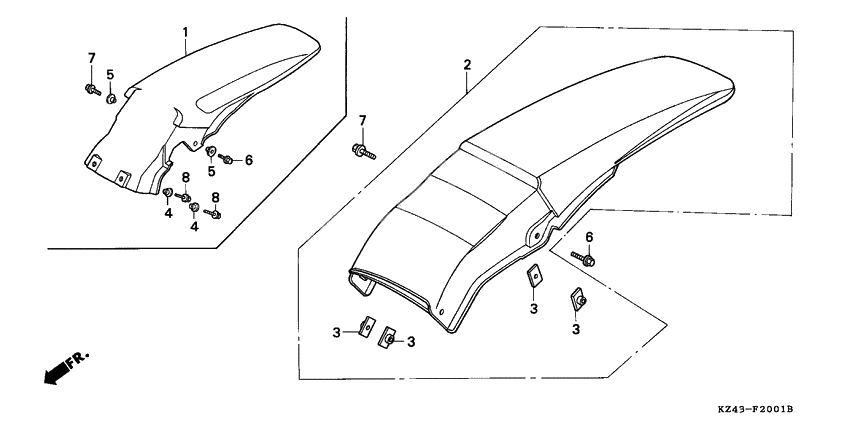 Rear fender              

                  EXCEPT CR125RL