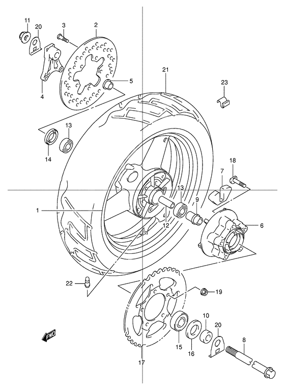 Rear wheel complete assy