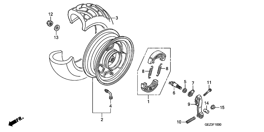 Rear wheel complete assy