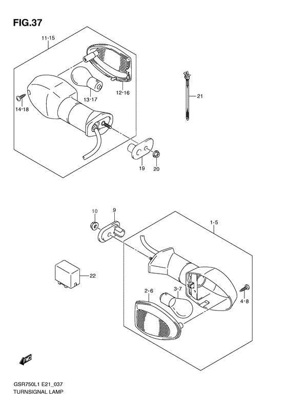 Turnsignal front & rear lamp