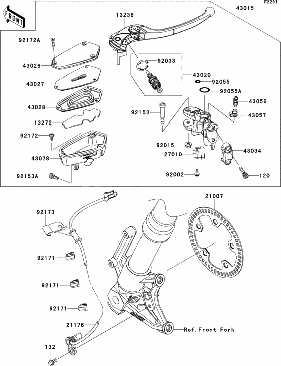 Front master cylinder