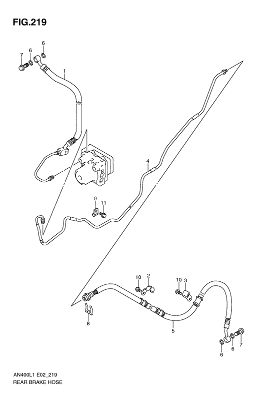 Rear brake hose              

                  An400zal1 e19