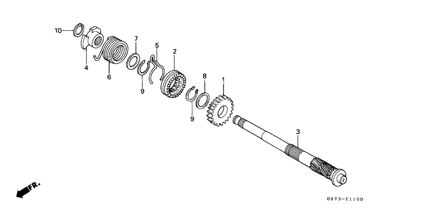 Kick starter spindle