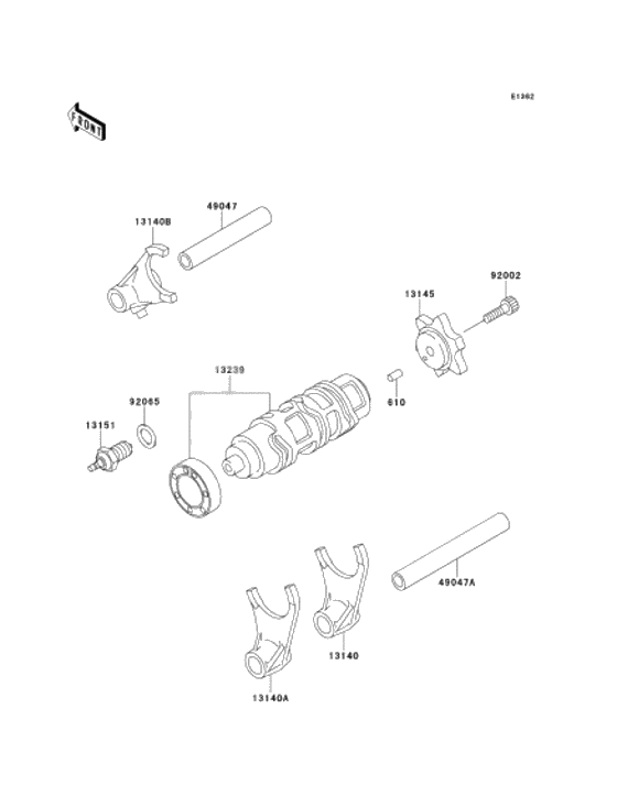 Gear change drum & forks