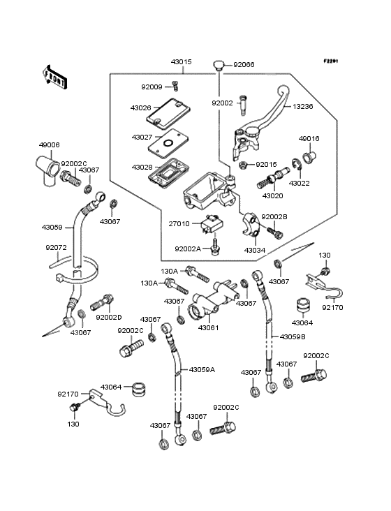 Front master cylinder              

                  ZX900-A11