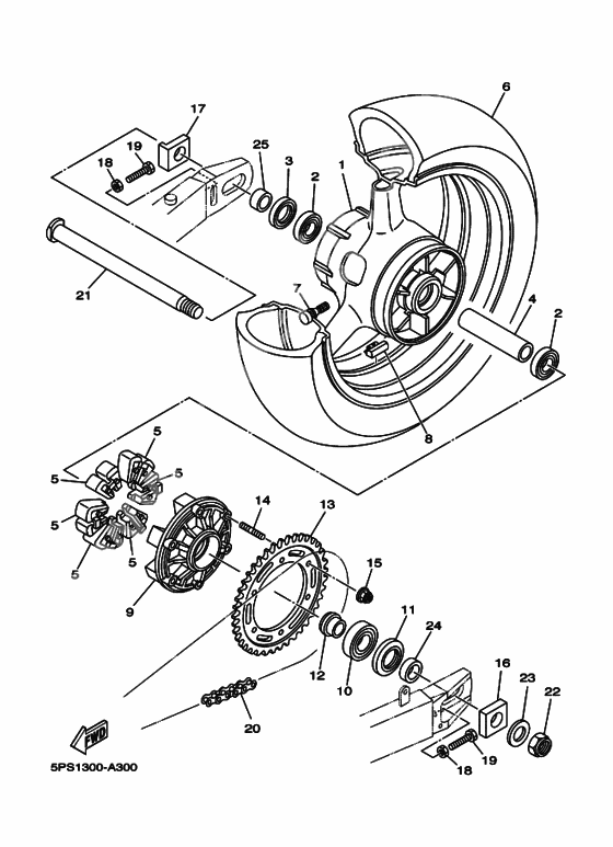 Rear wheel complete assy