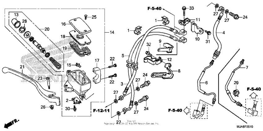 Front brake master cylinder (2)