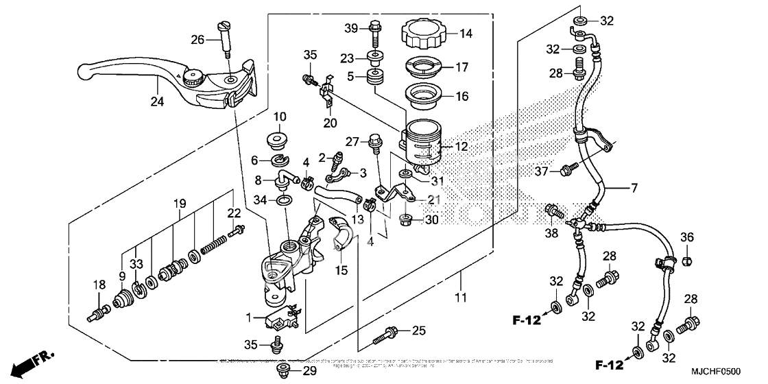 Front brake master cylinder (1)